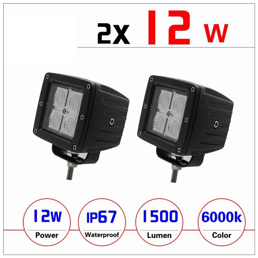 e-auto fun LEDワークライト 作業灯 12W 広角タイプ 6000K IP67防水
