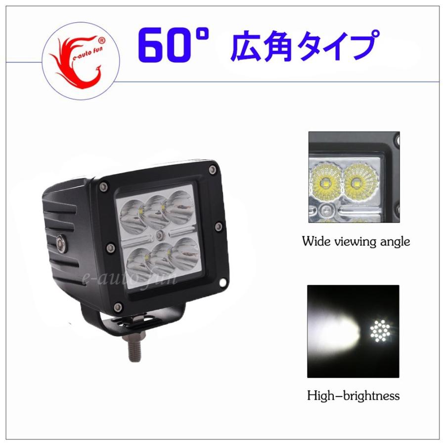 LED投光器70W コンセント付 防水広角 6000kledライト 作業灯 e-auto fun LEDワークライト 作業灯 18W 広角タイプ 6000K CREE製10