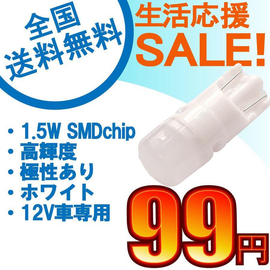 特売セール LEDバルブ T10 1.5W ウェッジ球 ホワイト/ブルー選択可 1個売り 送料無料[M便 0/1]｜sendaizuihouen-store