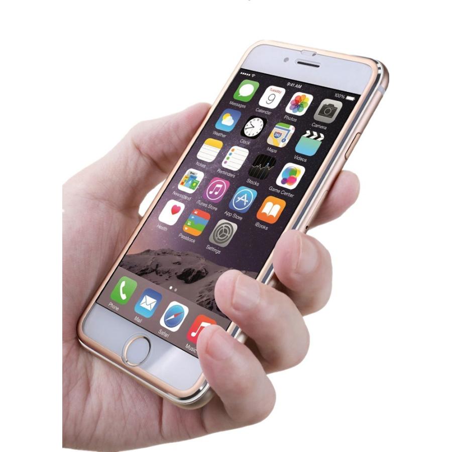 iPhone 6 Plus 小枠 チタンアルミ 合金フレーム 6Plus 3D全面保護 9H