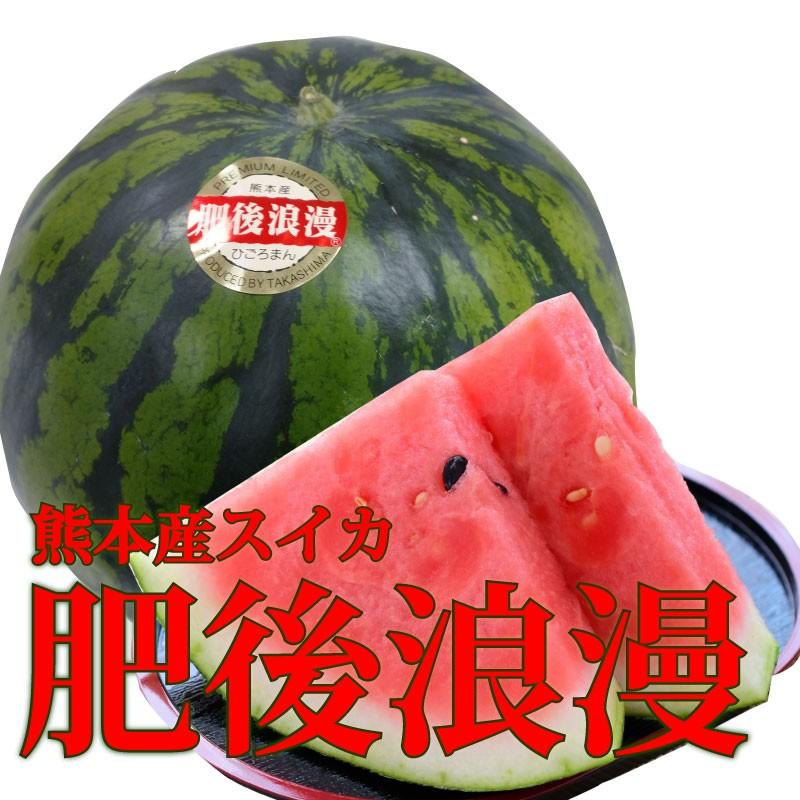 熊本産スイカ 肥後浪漫スイカ1玉（4L・5Lサイズ）(1玉約8~10kg) 送料