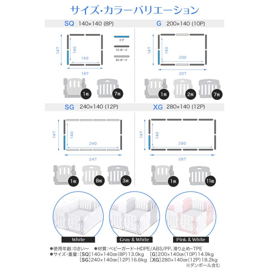 NEW ベビーサークル ベビーゲート 扉付き ALZIP MAT Baby room
