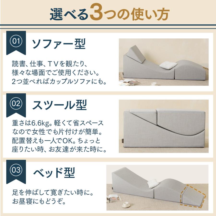 スイカ1個分の軽さ】シングルソファ 3way 撥水 一人暮らし 組み立て