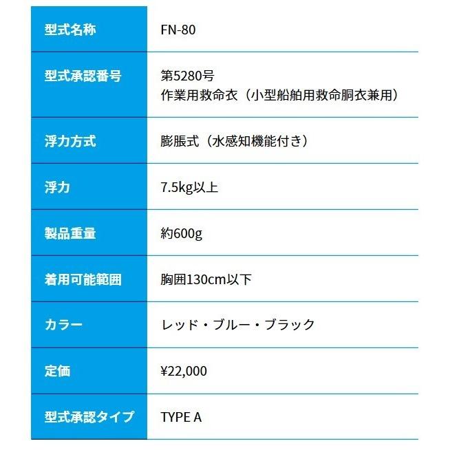 ライフジャケット 桜マーク タイプA 釣り 救命胴衣 FN-80 黒 青 赤