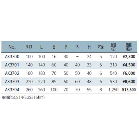 AK3704 浅野金属工業 クリート 260サイズ ステンレス 船舶係留設備  船舶艤装品 ASANOの画像