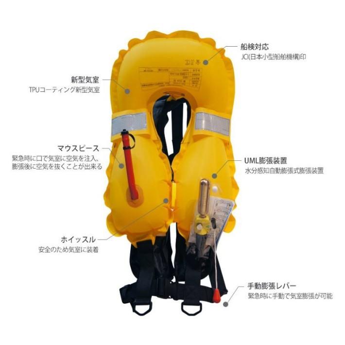 ライフジャケット 桜マーク タイプA 首掛け SW-J-F03-CG グレーカモ 釣り 救命胴衣 シーウルフ 自動膨張式 国土交通省型式承認品 自動膨張式ライフジャケット 船の画像