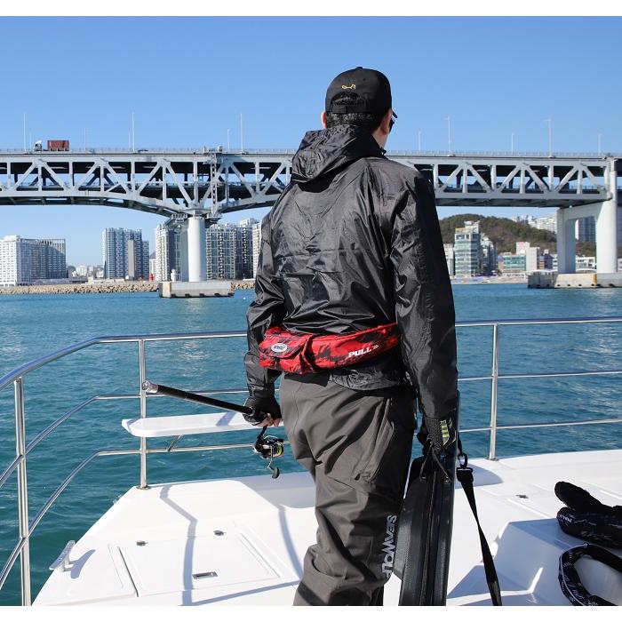 ライフジャケット 腰巻タイプ 高浮力 ブラックカモ 救命胴衣 SW