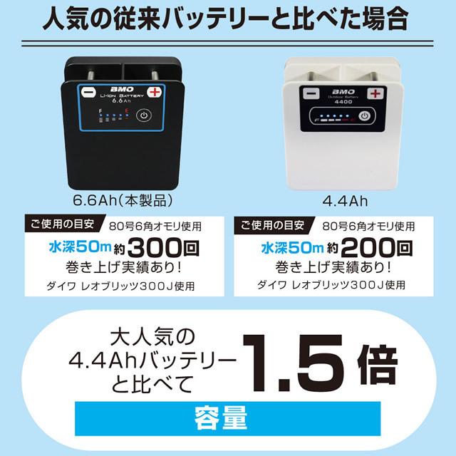 BMO　リチウムイオンバッテリー6.6Ah 【本体のみ】　電動リールなどに[10A0004]｜senguya｜05