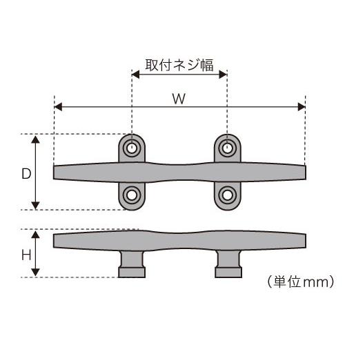 BMO ステンレス製クリート 6タイプ W152×D46×H32 [30E0056] : せんぐ屋