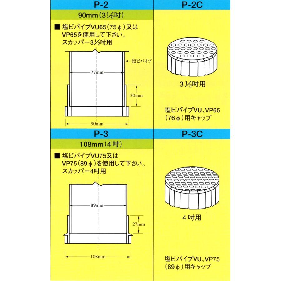 イケダ式 パイプ受け P-1 （塩ビ スカッパー） 【イケダ商会