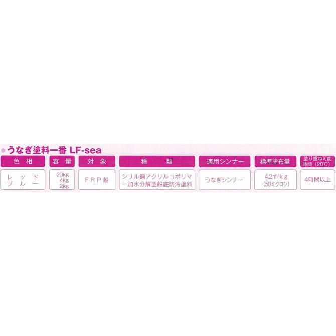 次世代省燃費船底塗料 うなぎ塗料一番LF-Sea 4kg 最高速UP 燃費向上