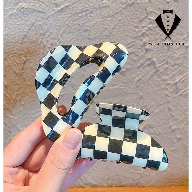 ぽぴー様 チェック柄 ヘアクリップ バンス バンズクリップ ヘア