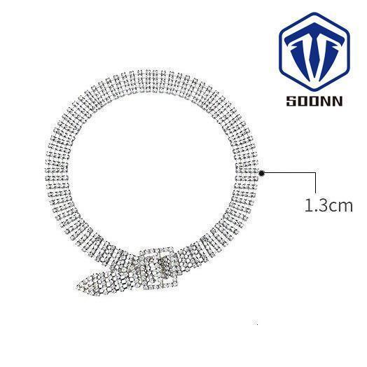 チョーカーチェーン ラインストーン シルバー　CCロゴ cn122-4-2.jpg