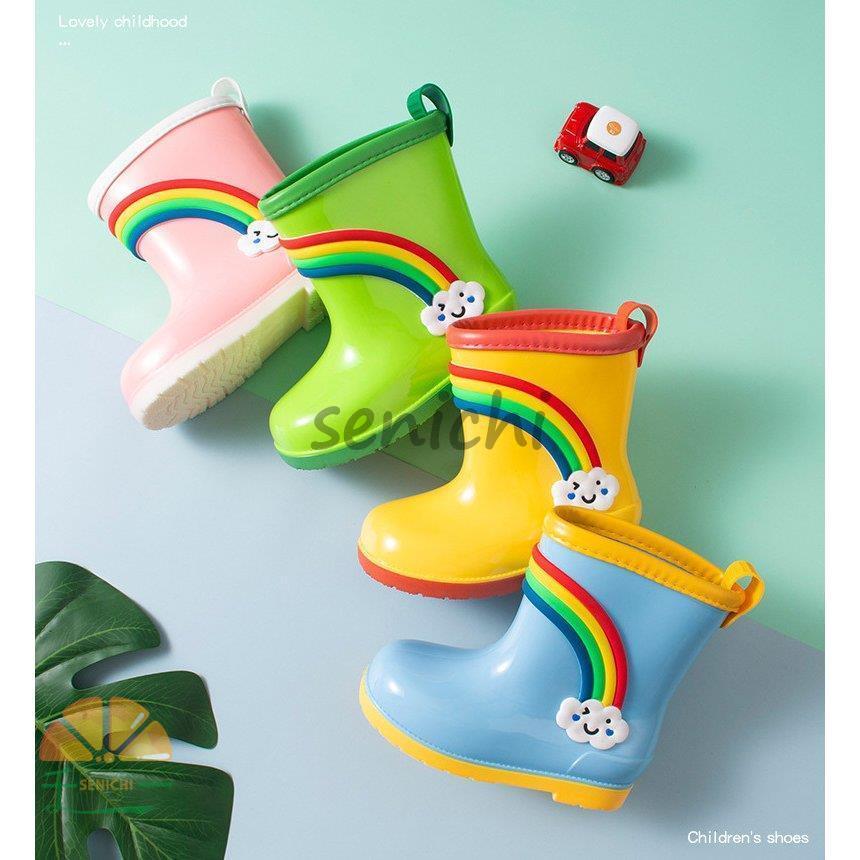 虹柄 ベビーレインブーツ おしゃれ かわいい こども キッズ キッズレインブーツ レインシューズ レインブーツ 冬 可愛い 夏 子ども 子供 子供用 小さいサイズ 春 春夏 梅雨 梅雨対策 秋 秋冬 通園 通学 長靴 防水 雨 雨靴 雪 8周年記念イベントが キッズレインブーツ