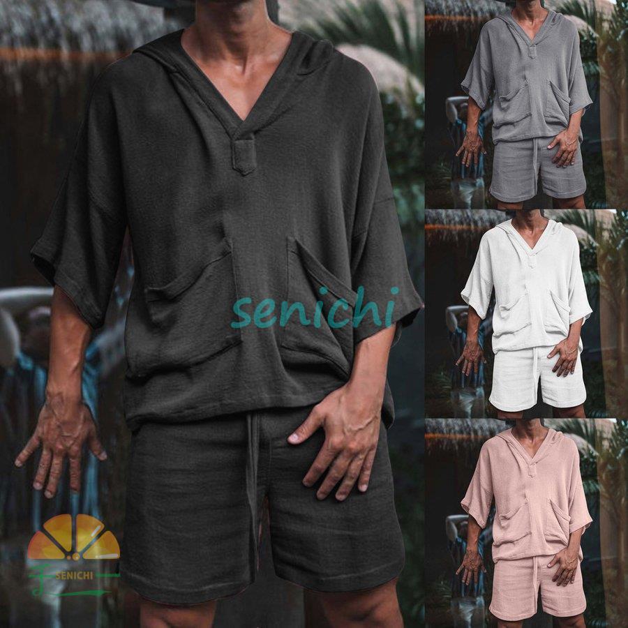 セットアップ メンズ 上下セット 半袖セットアップ 上下 綿麻 無地 Tシャツ ハーフパンツ ショーツ ショートパンツ リネン 麻 コットン 夏 Dora0425 Sum73 千一 通販 Yahoo ショッピング