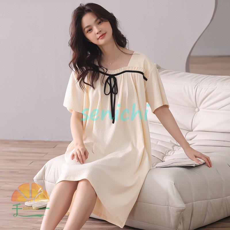 2色展開 パジャマ レディース 大人の可愛い パジャマ ワンピース ルームウェア 春 夏 半袖 寝巻き 可愛い ルームウェア 部屋着 ワンピース お出かけ Dyac9miyd5 ファッション Haberl Bau De