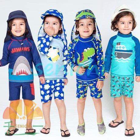 キッズ 水着 子供 ベビー用 こども 男の子 おトク 90 100 110 1 130 ベビー 男児 紫外線対策 海 プール 長袖ラッシュガード 子供用 3点セット 水遊び