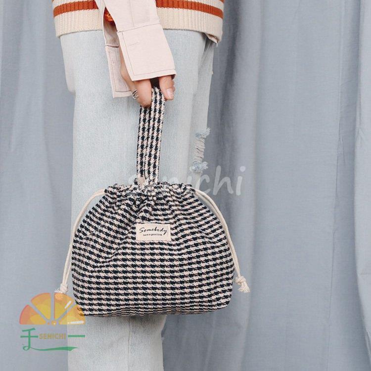 巾着ランチバッグ 巾着型 お弁当袋 持ち手付き 巾着袋 おしゃれ お弁当