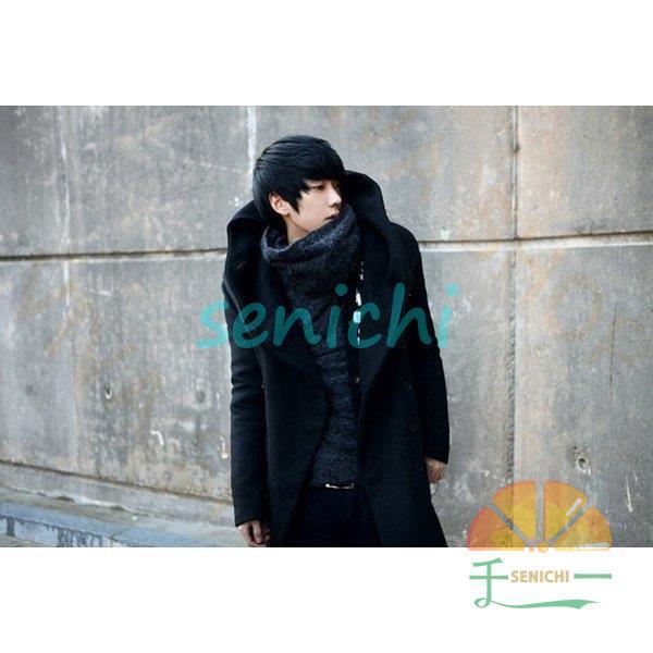 チエスターコート メンズ シンプル 無地 Pコート ピーコート ロングコート アウター ビジネス 通勤 細身 防寒 スプリングコート コート チエスターコート メンズ 保温 防風 スプリングコート ロング