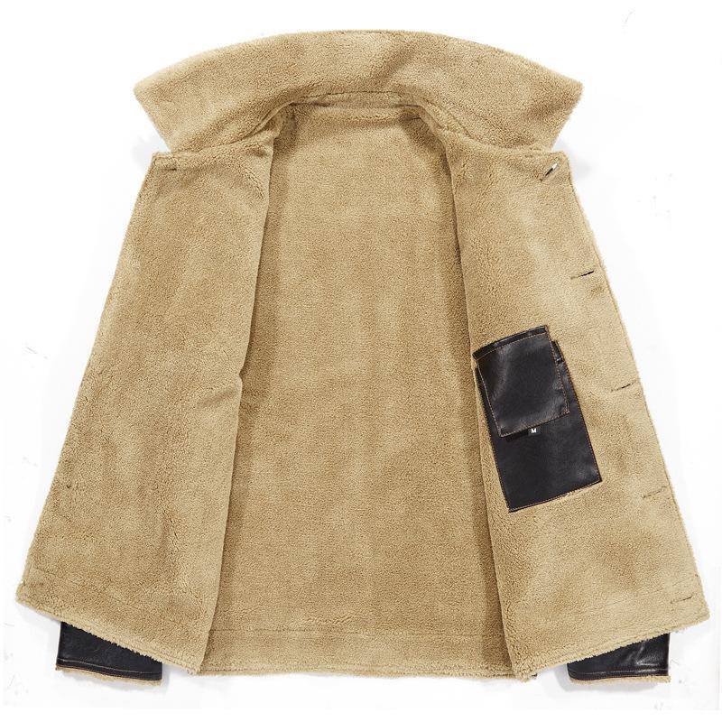 レザージャケット メンズ ライダースジャケット 革ジャン 裏ボア 厚手