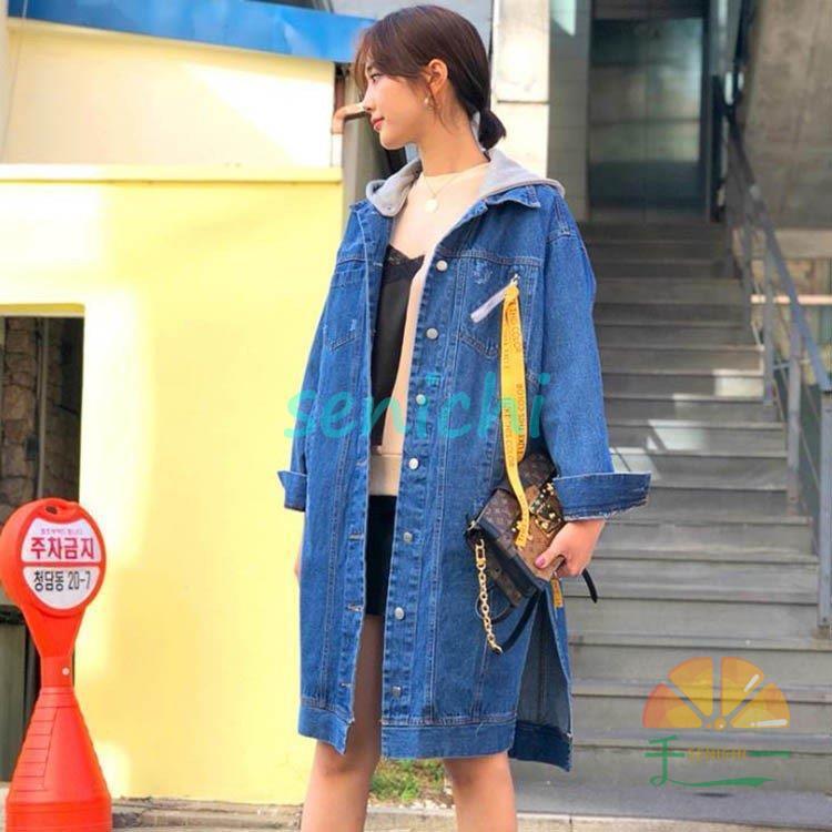 デニムコート レディース 春コート スプリングコート ロング丈 無地 長袖 ゆったり オシャレ アウター 春 夏 秋 春新作 Dora0922 Win370 千一 通販 Yahoo ショッピング