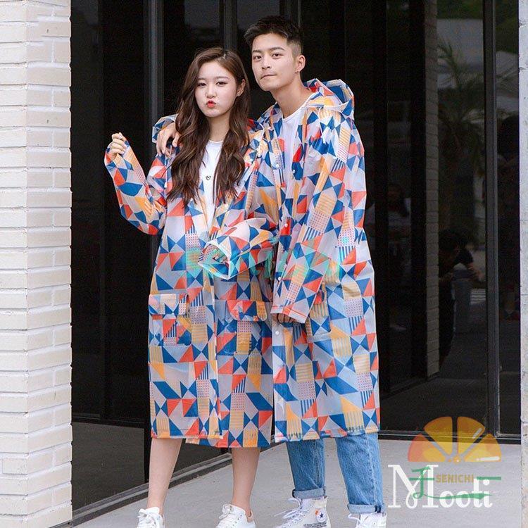 レインコート メンズ レディース 自転車 レインウェア おしゃれ 軽量 ロング丈レインポンチョ 前開きボタン 幾何柄 ポンチョ 通学通勤 送迎 釣り 登山 除雪 雨具 Dora0922 Win40 千一 通販 Yahoo ショッピング