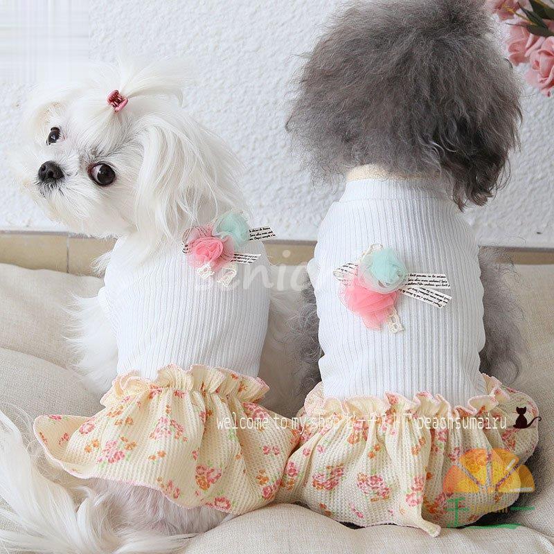 犬ワンピ 猫ワンピース ペットウエア 犬ドレス 犬用 小型犬用 ドッグドレスキャミソール ドレス スカート ドレスコード フリフリスカート Dora0924 Pet1790 千一 通販 Yahoo ショッピング