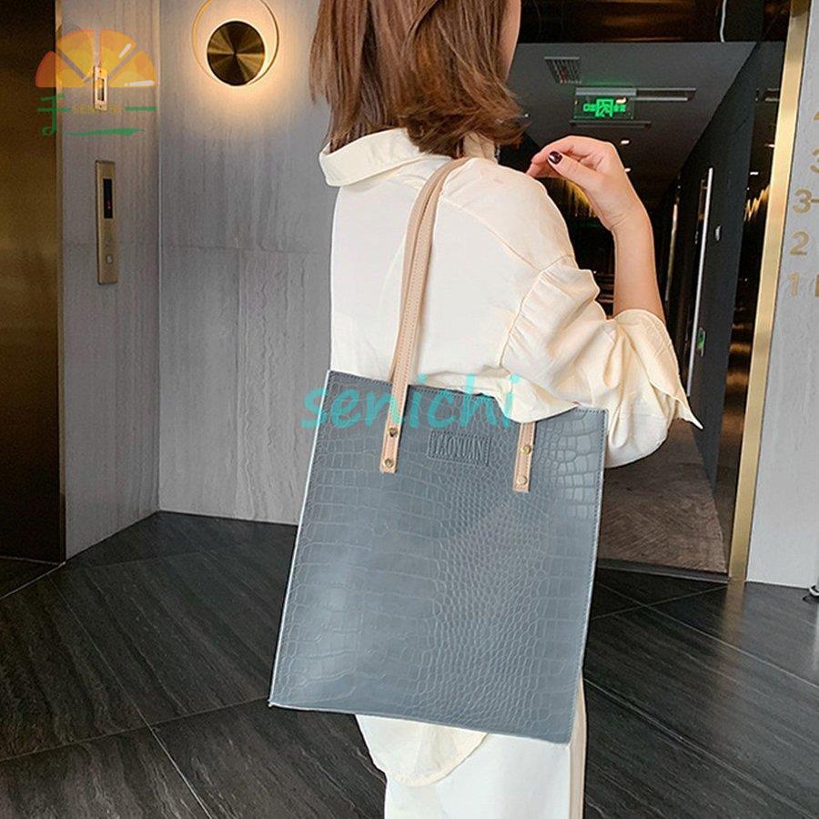 2way クロコ 型押し トートバッグ a4 縦型 レディース 肩かけバッグ