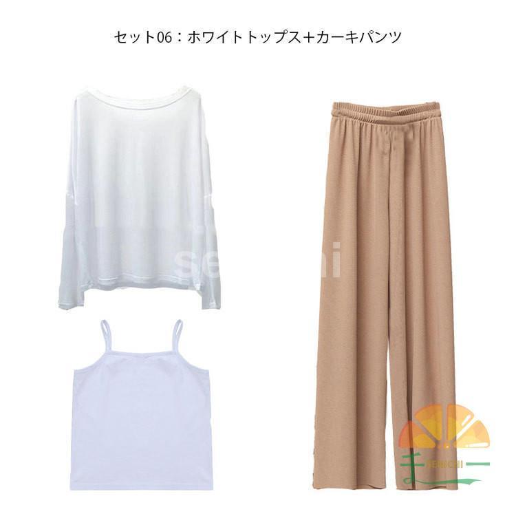 韓国子供服 女の子 セットアップ キッズ ジャージ ジュニア 女子 上下 3点セット ルームウェア 子供服 パンツ セット Ｔシャツ ワイドパンツ カジュアル 通学 | ブランド登録なし | 10