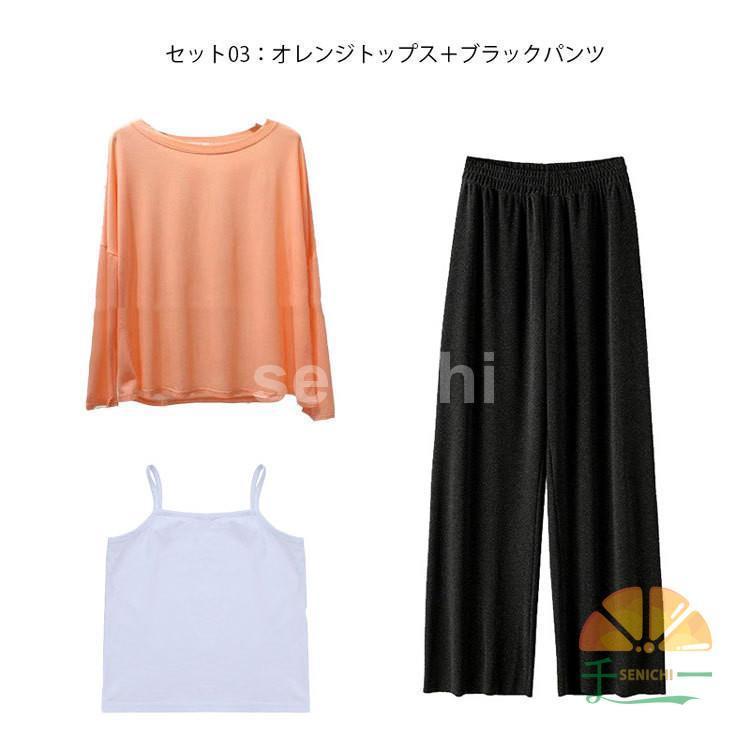 韓国子供服 女の子 セットアップ キッズ ジャージ ジュニア 女子 上下 3点セット ルームウェア 子供服 パンツ セット Ｔシャツ ワイドパンツ カジュアル 通学 | ブランド登録なし | 07