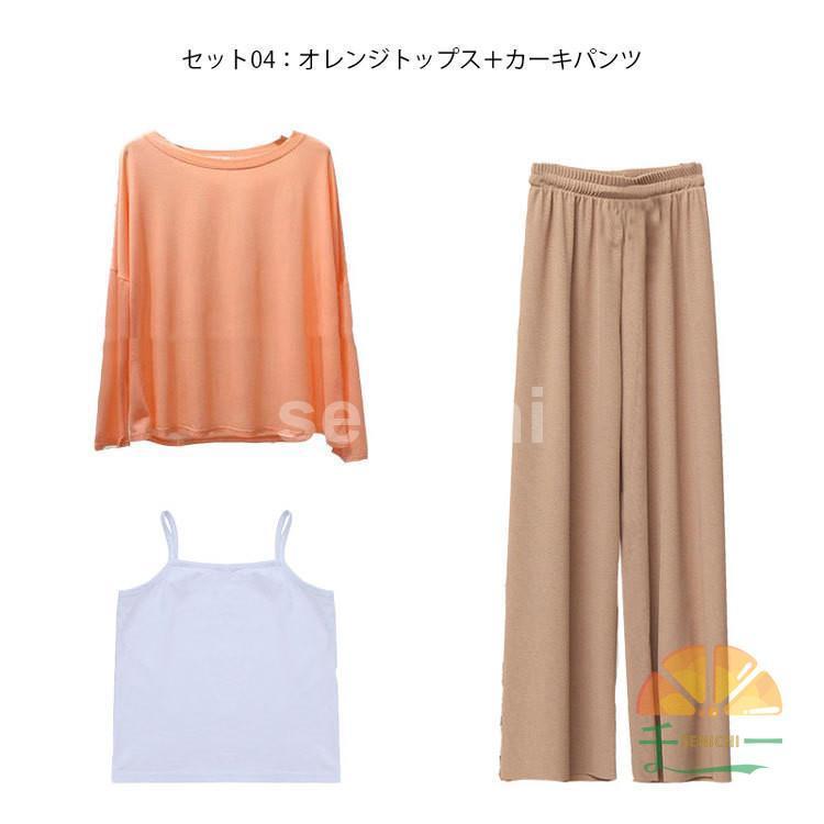 韓国子供服 女の子 セットアップ キッズ ジャージ ジュニア 女子 上下 3点セット ルームウェア 子供服 パンツ セット Ｔシャツ ワイドパンツ カジュアル 通学 | ブランド登録なし | 08