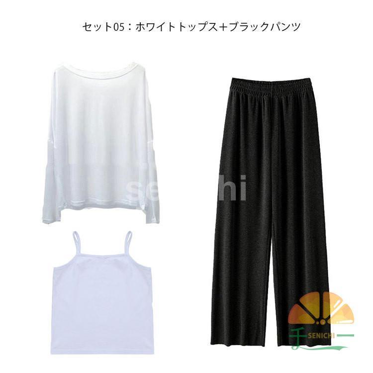 韓国子供服 女の子 セットアップ キッズ ジャージ ジュニア 女子 上下 3点セット ルームウェア 子供服 パンツ セット Ｔシャツ ワイドパンツ カジュアル 通学 | ブランド登録なし | 09