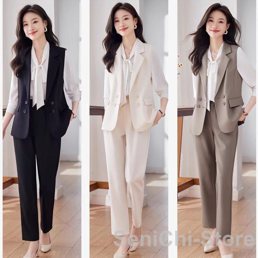 パンツスーツ レディース パンツ セットアップ ベスト ロングベスト