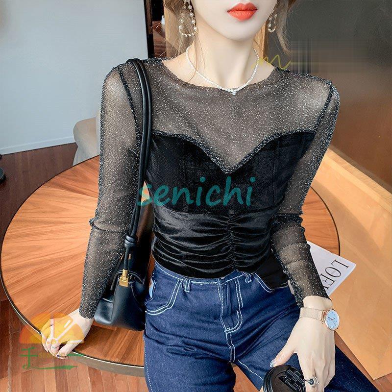 シースルー トップス インナー レディース ブラウス チュール 長袖 カジュアル 無地 Tシャツ 長袖tシャツ トップス きれいめ 着痩せ 韓国風 シンプル Dora17 Sya192 千一 通販 Yahoo ショッピング