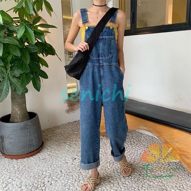 サロペット デニム レディース デニムサロペット ゆったり オーバーオール サロペットパンツ ｇパン デニムサロペットパンツ ワイドパンツ Dora1213 Pan160 千一 通販 Yahoo ショッピング