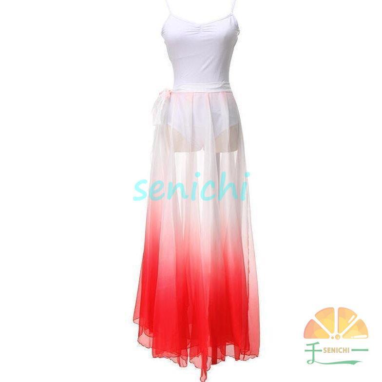 古典舞踊ダンス衣装　バレエ レオタード　ロング広がるスカート2点セット　モダンドレス　民族ダンス衣装　透ける飄逸　新体操服　社交ダンス　 | ブランド登録なし | 19