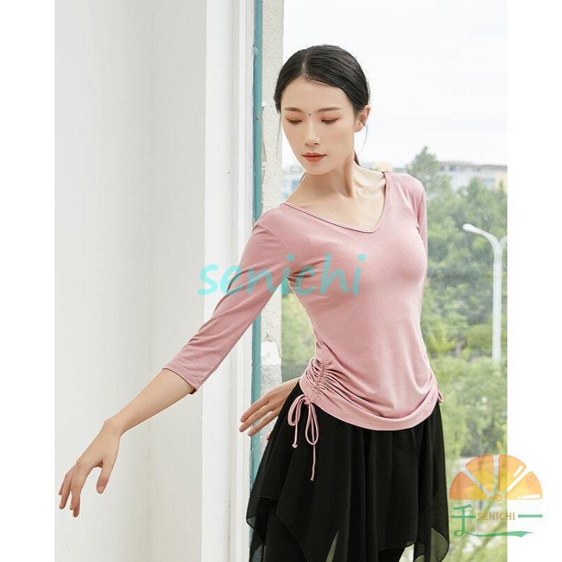 ダンス衣装レディース練習レッスンウエア　ストレッチＴシャツ　ブラウス　長袖　七分袖トップス　古典舞踊　ヨガ　バレエウエア　社交ダンス　 | ブランド登録なし | 10