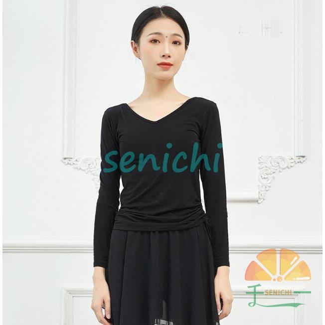 ダンス衣装レディース練習レッスンウエア　ストレッチＴシャツ　ブラウス　長袖　七分袖トップス　古典舞踊　ヨガ　バレエウエア　社交ダンス　 | ブランド登録なし | 16