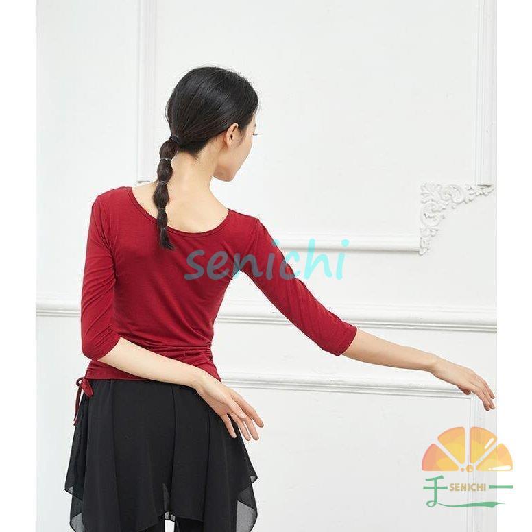 ダンス衣装レディース練習レッスンウエア　ストレッチＴシャツ　ブラウス　長袖　七分袖トップス　古典舞踊　ヨガ　バレエウエア　社交ダンス　 | ブランド登録なし | 06