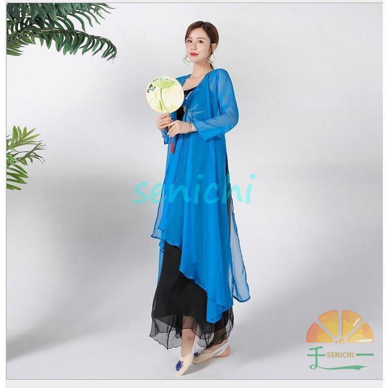 ダンスウエア 民族ダンス衣装 ブラウス 羽織　中国古典舞踊長袖 ガウチョパンツ　中華風バレエ衣装 モダンドレス ヨガ 中華ダンス練習着 | ブランド登録なし | 03