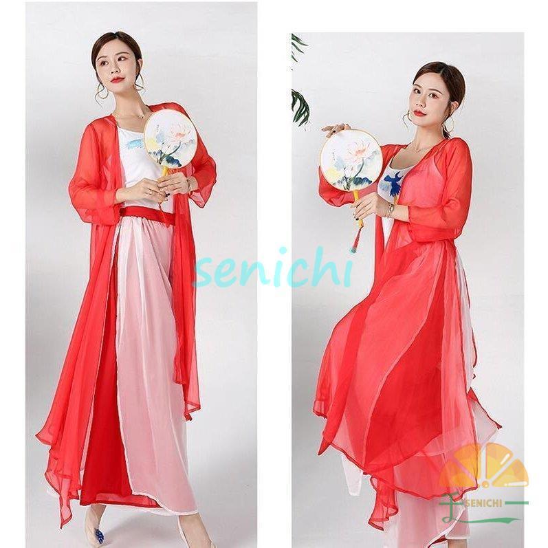 ダンスウエア 民族ダンス衣装 ブラウス 羽織　中国古典舞踊長袖 ガウチョパンツ　中華風バレエ衣装 モダンドレス ヨガ 中華ダンス練習着 | ブランド登録なし | 09