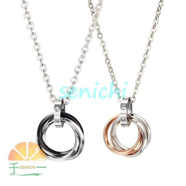 ペアネックレス 3連リング ビジュー カップル ネックレス ペア ペアルック レディース メンズ ペアアクセサリー クリスマス プレゼント ペアリング ギフト Dora1229 Ly128 千一 通販 Yahoo ショッピング