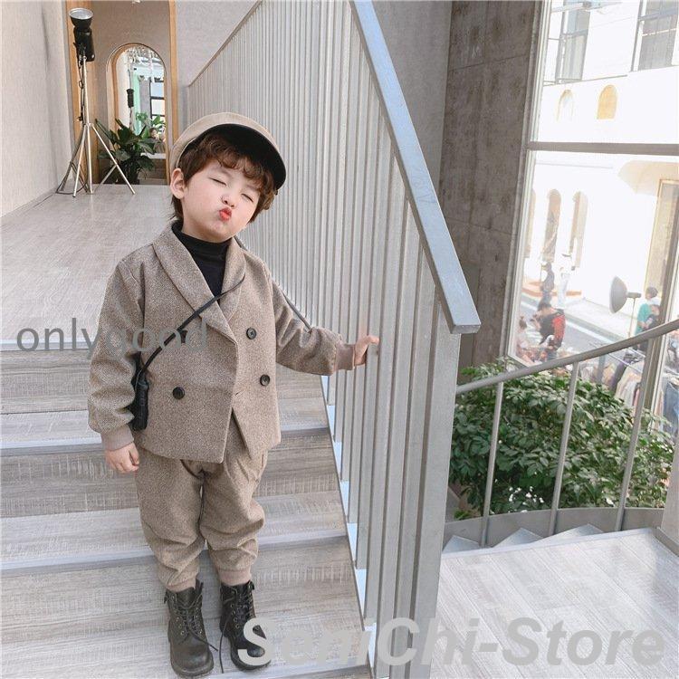 子供 スーツ 2点セット キッズ  男の子 入学式 卒園式 ツイード スーツ タキシード セットアップ 子ども用 結婚式 発表会 演奏会 卒業式 入園式 通学の画像