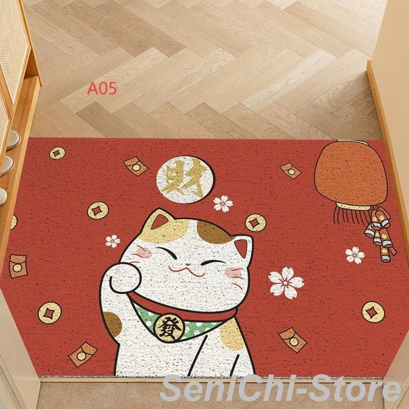 玄関 マット 屋外 泥落とし 室内 かわいい おしゃれ 洗える 招き猫玄関