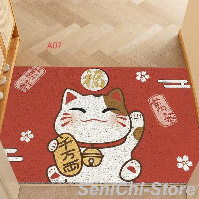 玄関 マット 屋外 泥落とし 室内 かわいい おしゃれ 洗える 招き猫玄関