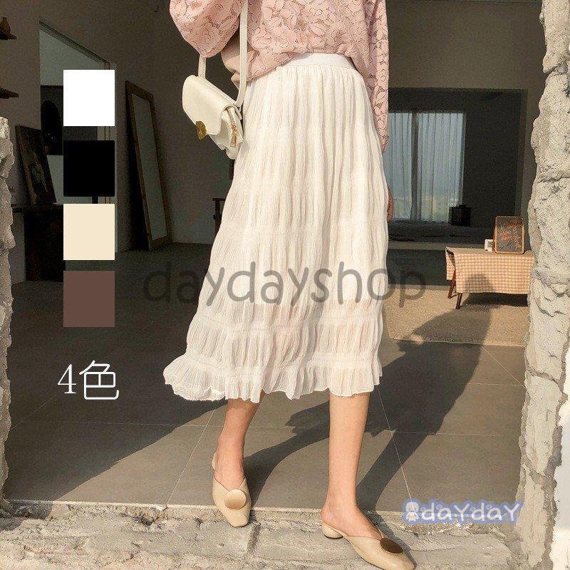 韓国風ロング スカート 大人シフォン スカート ボトムス スカート ロングスカート ロング春 夏 海 ナチュラル ビーチ リゾート ハワイ 無地しわ 着痩せ Pgczumxnwh ファッション Pci Edu Pe