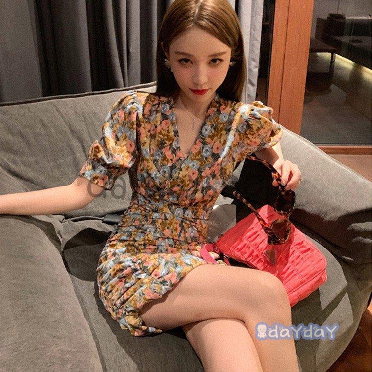 レディース マキシシフォンワンピース リゾート 夏花柄 ショット丈 フリル 半袖 ゆったり きれいめ通勤 着痩せ オシャレ海遊び 磯遊び 川遊び新作 定休日以外毎日出荷中