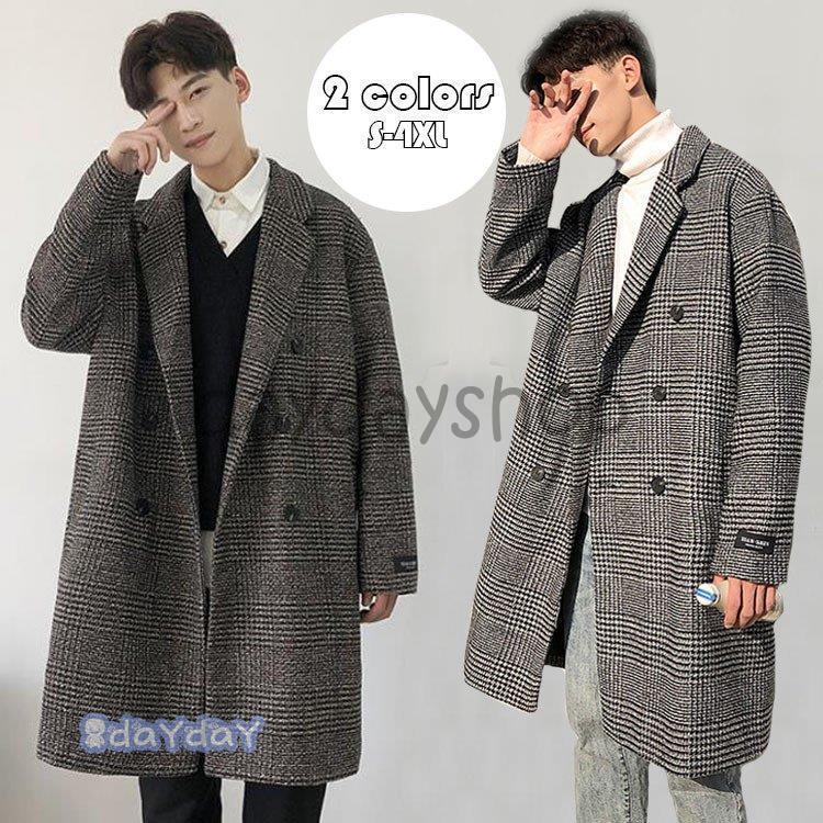 人気デザイナー チェスターコート メンズ チェック柄 ラシャコート メルトンコート 中綿コート ビジネスコート ゆとり 通勤 2色 防風 アウター 防寒 秋冬 新作 保温 紳士服