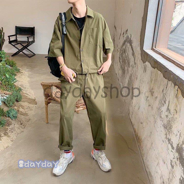 つなぎ メンズ 半袖 オールインワン オーバーオール 男性用