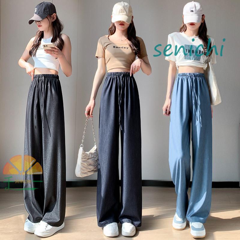 テンセル パンツ ストレート レディース ロングパンツ ボトムス 無地 柔らかい 薄手 春 夏 デニムパンツ 快適ゆったり おしゃれ ウェストゴム おしゃれ Mmcc0907 Fuku42 千一 通販 Yahoo ショッピング